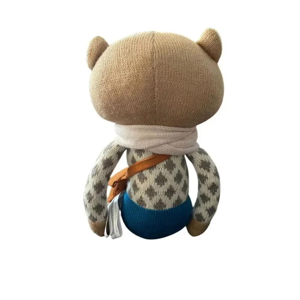 The Peanutshell Multicolor Charlie the Bear Plush Knit Glasses Stuffed Animal